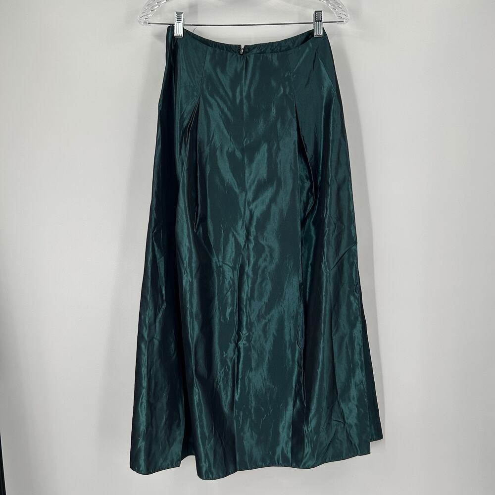 Gunne Sax Jessica Millenium 2000 Vintage Long Skirt Sz 7 (26" Waist) Teal Green